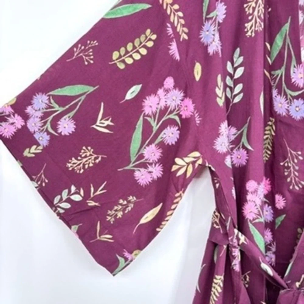 Uncommon Goods Juliet Meeks Birth Month Flower Robe Purple Aster‎ September XS/S